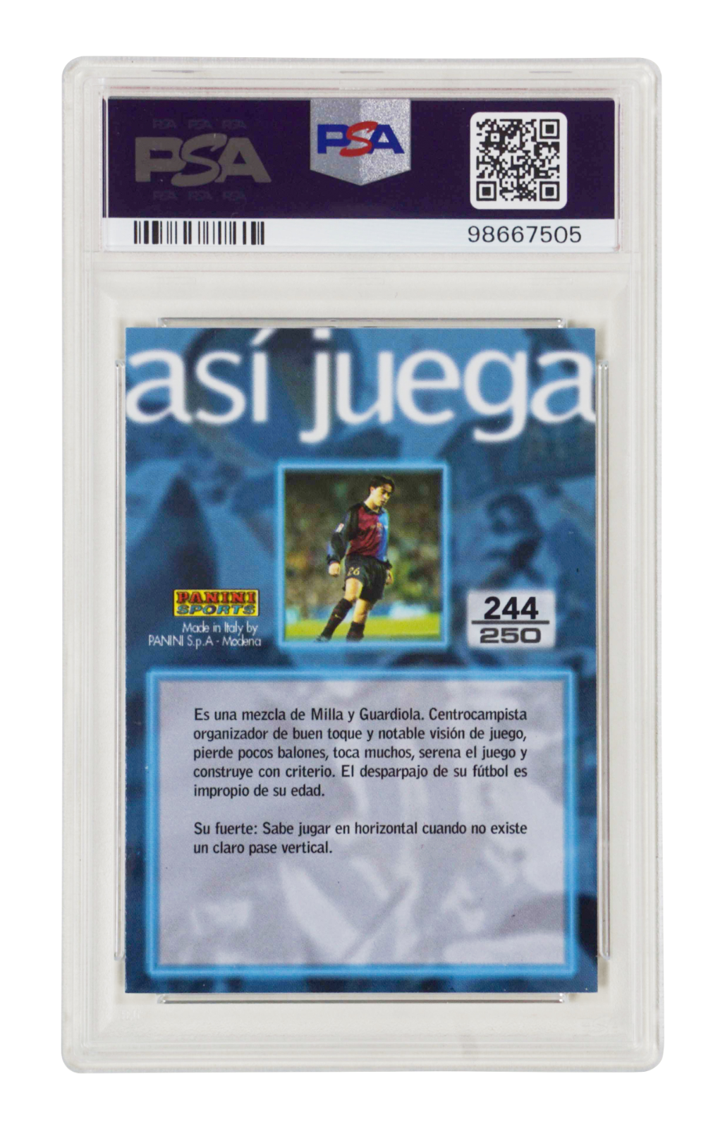 Xavi Signed 1998-99 Panini Barca Centenari #244 Rookie Card – PSA 5 Autograph 10